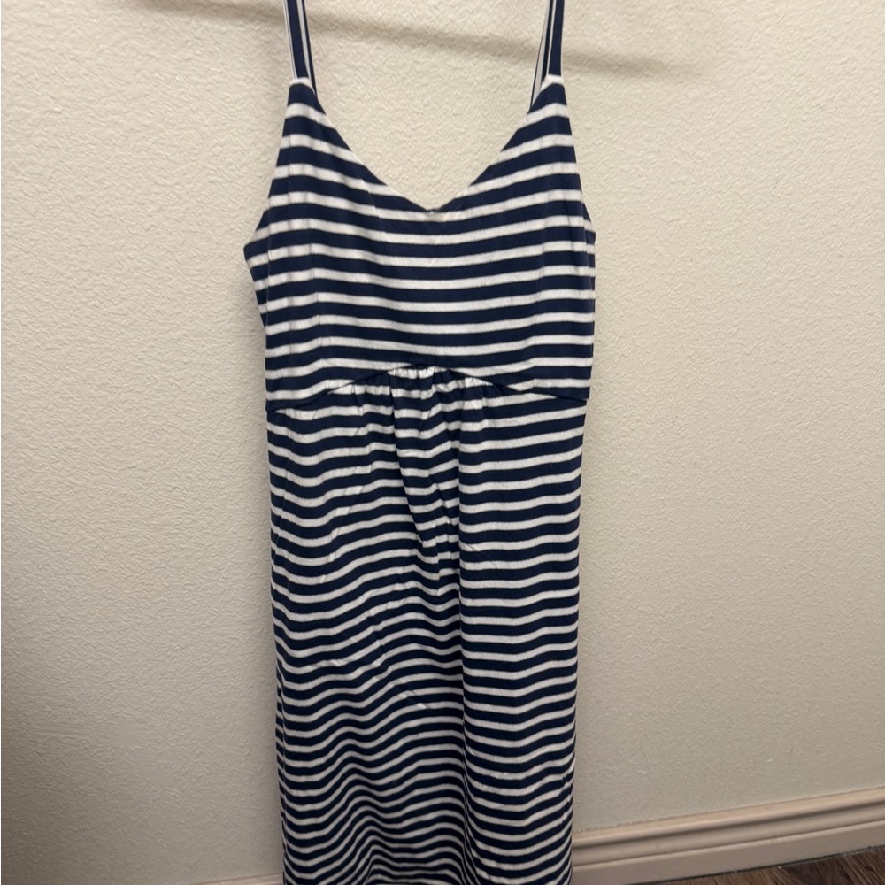 Navy and White Striped Dress